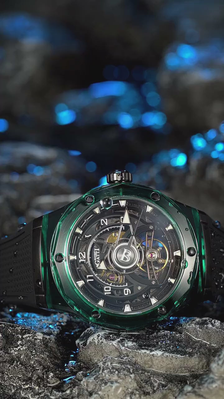 BG5806 Crystal Case Skeleton Automatic Watch