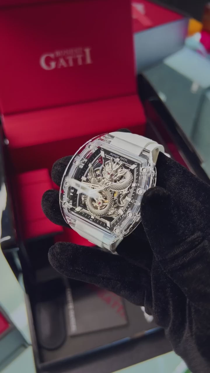 BG9980 Dragon Crystal Skeleton Automatic Watch