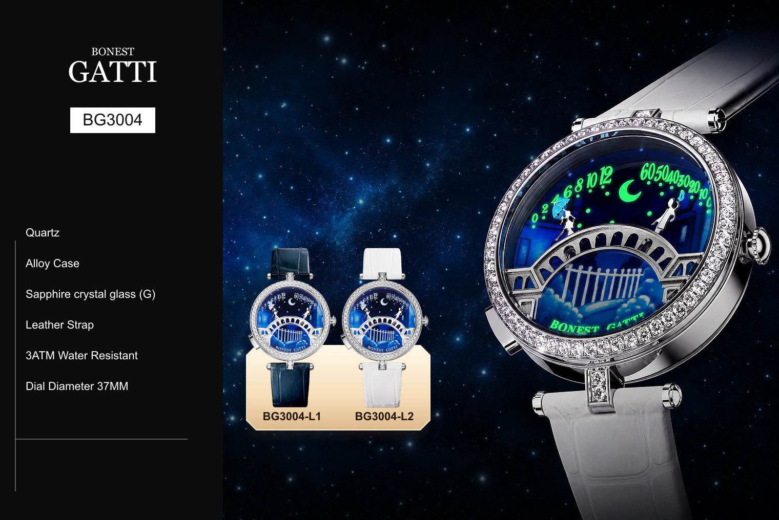 BONEST GATTI BG3004 watch, specifications and available colors