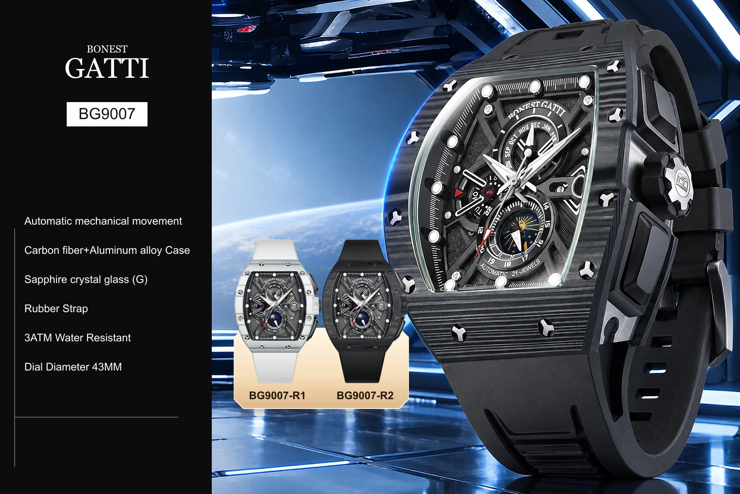 BONEST GATTI BG9007 watch, specifications and available colors