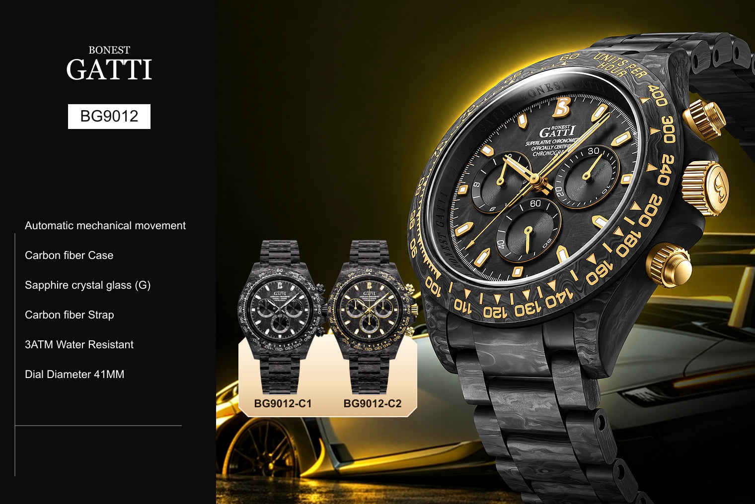 BONEST GATTI BG9012 watch, specifications and available colors